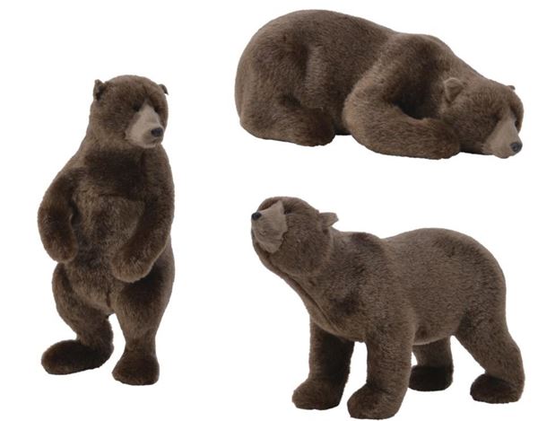 ORSO IN POLIESTERE PVC 3ASS. 15X13XH.26CM