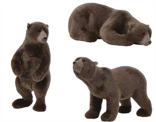 ORSO IN POLIESTERE PVC 3ASS. 15X13XH.26CM