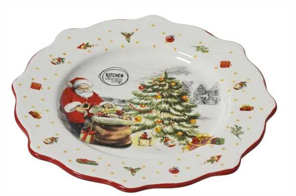 PIATTO IN DOLOMITE BABBO NATALE D.20.3XH.2CM