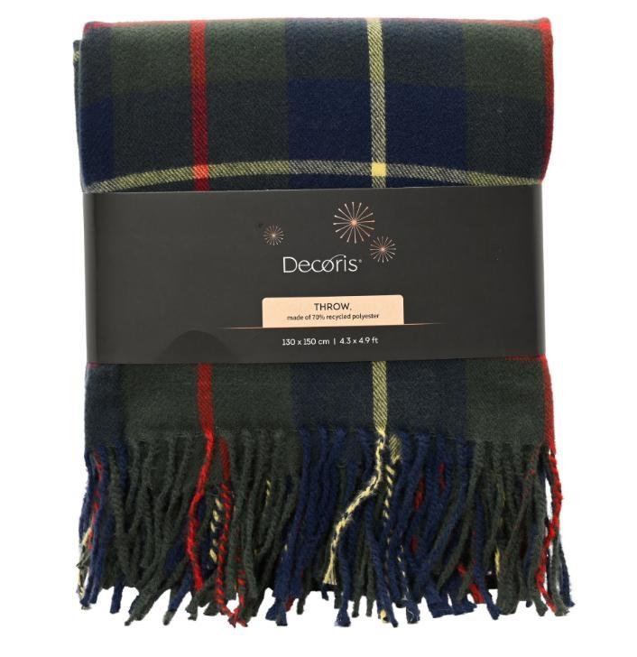 COPERTA POLIESTERE QUADRI BLU 130X170CM