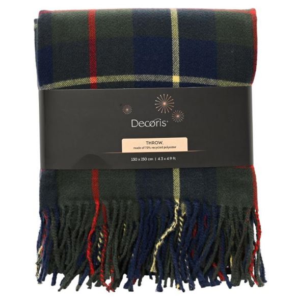 COPERTA POLIESTERE QUADRI BLU 130X170CM