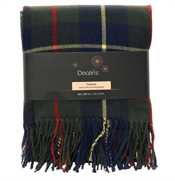 COPERTA POLIESTERE QUADRI BLU 130X170CM