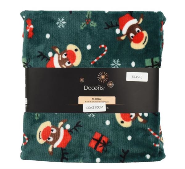 COPERTA POLIESTERE FLANNEL C/RENNE 130X170CM