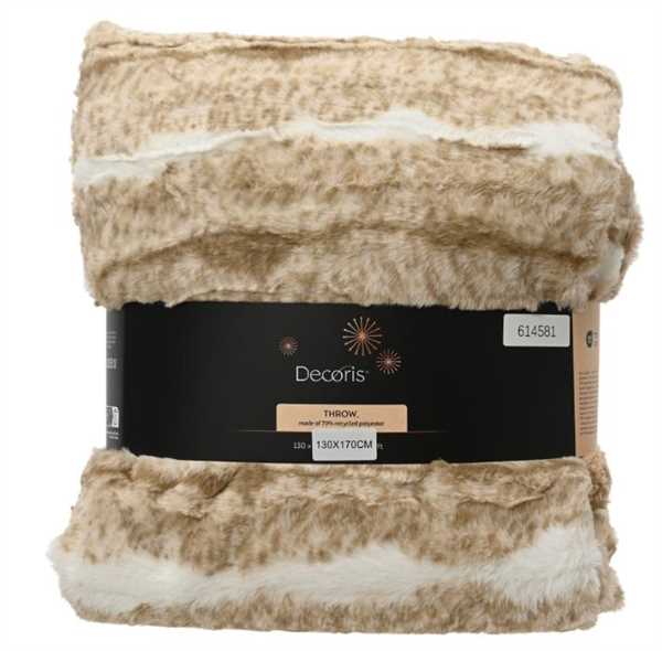COPERTA POLIESTERE PELO CONIGLIO BICOLORE 130X170CM