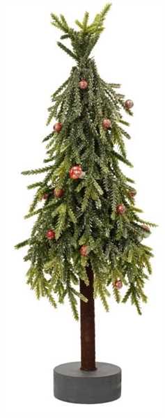 MINI ALBERO ABETE IN POLIETILENE CON BACCHE D.14xH.45CM