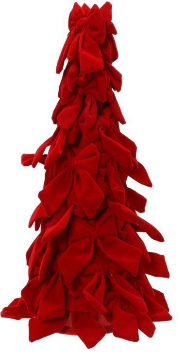 ALBERO IN POLIESTERE CON FIOCCHI ROSSI  D.13 X H.45CM