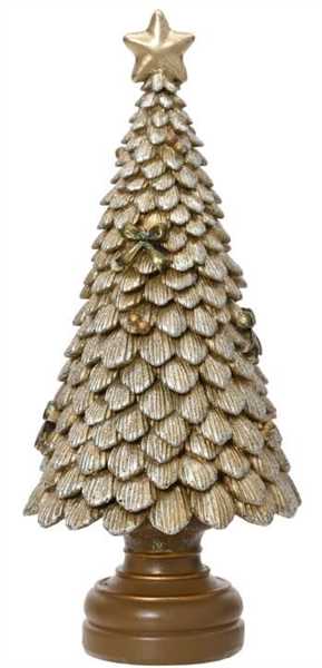 ALBERO IN POLIRESINA CON GLITTER ORO 10X10X H.23CM