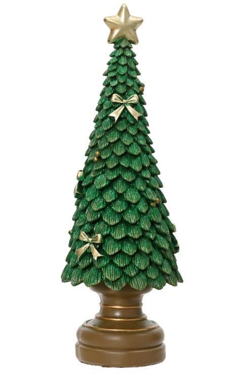 ALBERO IN POLIRESINA CON GLITTER  VERDE12X12X H.36CM