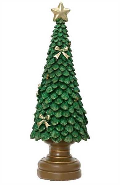 ALBERO IN POLIRESINA CON GLITTER  VERDE12X12X H.36CM