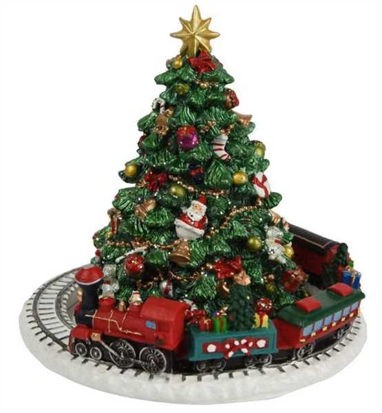 ALBERO VERDE IN POLIRESINA CON CARILLON 16X16X H.16CM