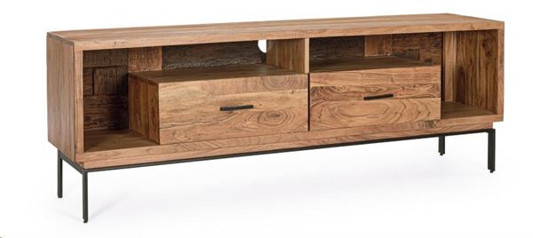 MOBILE PORTA TV 2C MANGAL IN LEGNO DI ACACIA CM175X40X60H