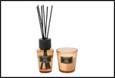 SET DIFFUSORE VETRO C/BASTONCINI 100ML.+ CANDELA AMBRA N.28