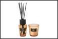 SET DIFFUSORE VETRO C/BASTONCINI 100ML.+ CANDELA AMBRA N.28