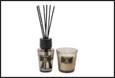SET DIFFUSORE VETRO C/BASTONCINI 100ML.+ CANDELA ANTRACITE N
