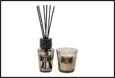 SET DIFFUSORE VETRO C/BASTONCINI 100ML.+ CANDELA ANTRACITE N