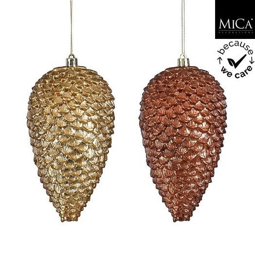 DECORO PIGNA PVC 2 COLORI ASSORTITI MARRONE/ORO PERLA H16XD9