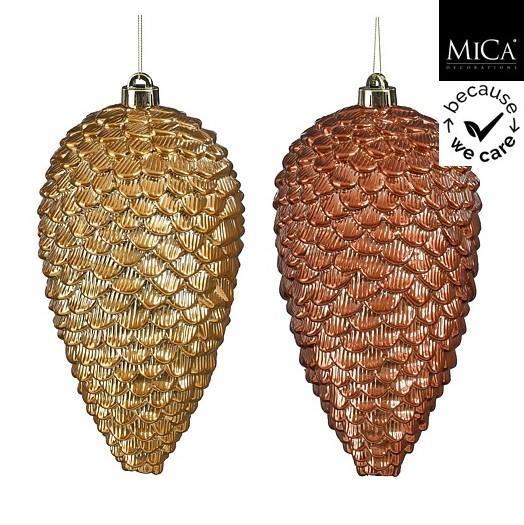 DECORO PIGNA PVC 2 COLORI ASSORTITI MARRONE/ORO/PERLA H24XD1