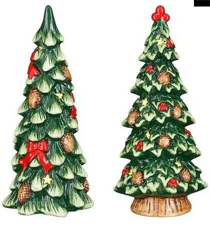 DECORAZIONE ALBERO VERDE RESINA A BATTERIE 2 MOD ASS. H32XD1