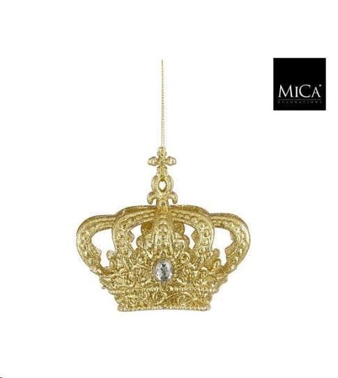 PENDENTE CORONA ORO PVC 10X5XH9 CM
