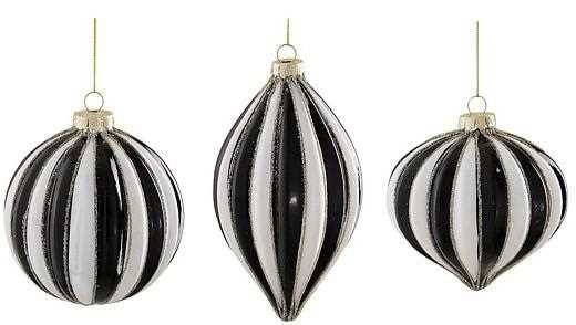 PALLINA VETRO BIANCA/NERA 3 MOD. ASS. SFERA/CIPOLLA/GOCCIA D