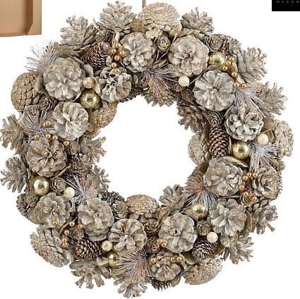 CORONA HANLEY BIANCO NATURALE H9XD45 CM