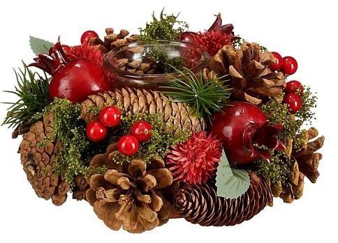 PORTACANDELA LANDON MARRONE NATURALE h9XD19 CM