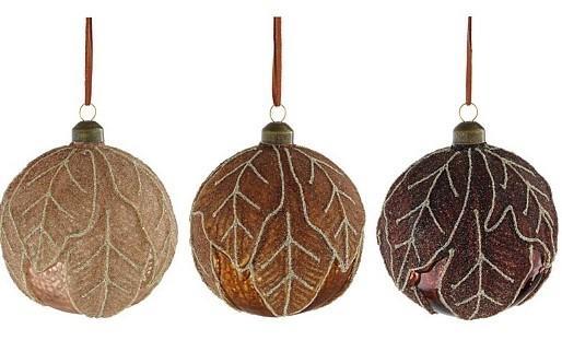 PALLINA VETRO MARRONE 3 MOD. ASSORTITI  D12 CM