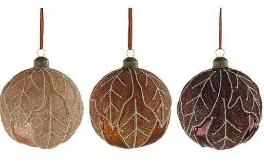 PALLINA VETRO MARRONE 3 MOD. ASSORTITI  D12 CM