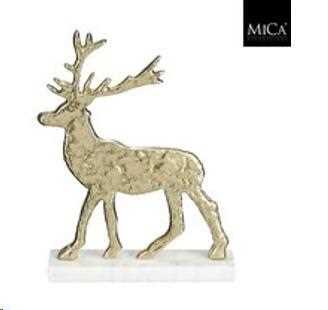 DECORAZIONE CERVO CHAMPAGNE 20X5XH28 CM