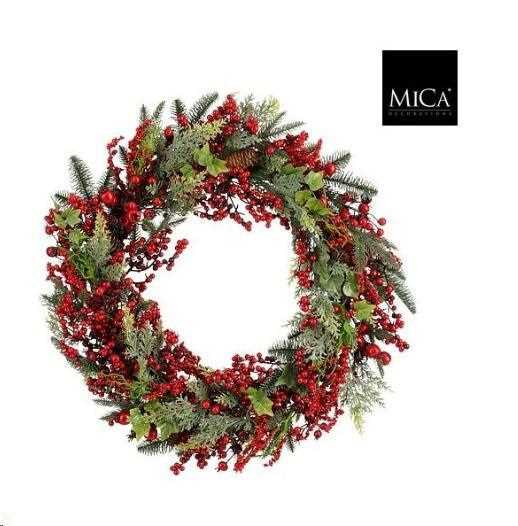 CORONA PE NORAH BACCHE ROSSE H13XD70 CM