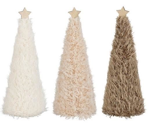ALBERO DECORATIVO PE 3 COL.ASS. MARRONE/CREMA/BIANCO H30XD11