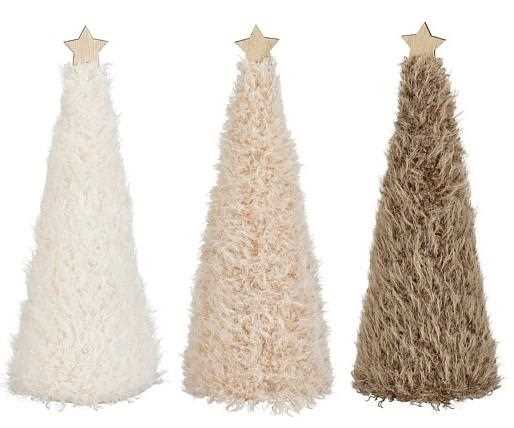 ALBERO DECORATIVO PE 3 COL.ASS. MARRONE/CREMA/BIANCO H30XD11