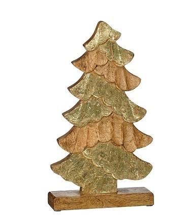 ALBERO DECORATIVO CHAMPAGNE IN LEGNO FSC 100% 18X6XH33 CM
