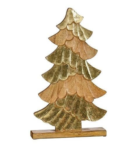 ALBERO DECORATIVO CHAMPAGNE IN LEGNO FSC 100% 30X7XH53 CM