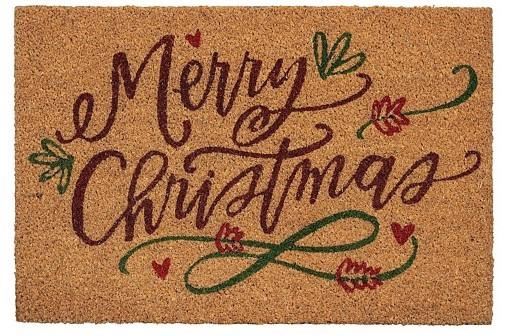 ZERBINO MERRY CHRISTMAS IN COCCO 60X40XH1,5 CM