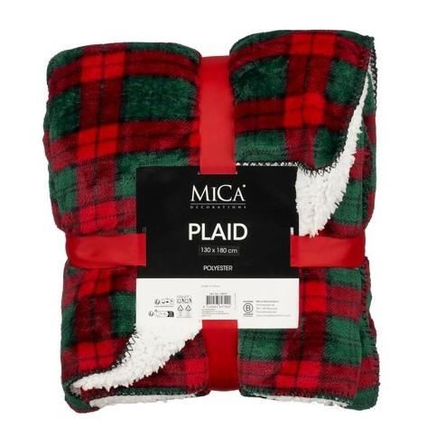 PLAID IN PILE A QUADRI SCOZZESE PE 180X130 CM