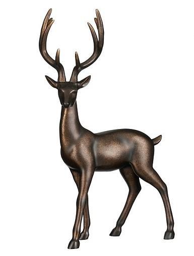 DECORAZIONE CERVO MARRONE SCURO IN PR 37X27XH62 CM