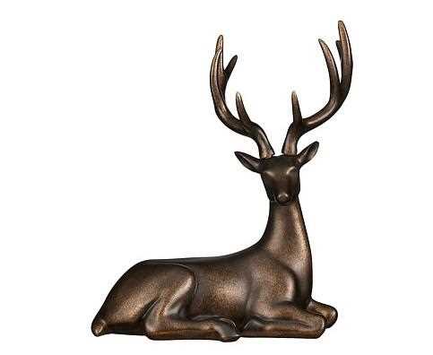 DECORAZIONE CERVO MARRONE SCURO SEDUTO IN PR 23X34XH40 CM