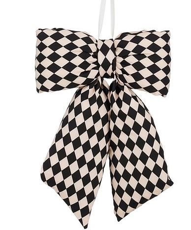 FIOCCO A QUADRI NERO IN COTONE 38X28XH7 CM