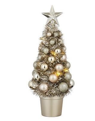ALBERO NATALE PP CHAMPAGNE 15LED A BATTERIE 29XD12 CM