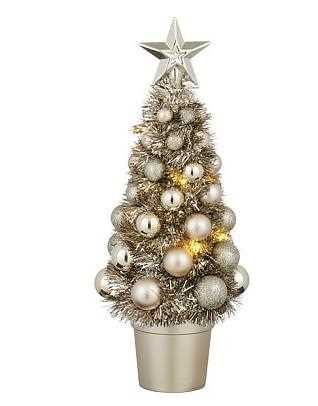 ALBERO NATALE PP CHAMPAGNE 15LED A BATTERIE 29XD12 CM