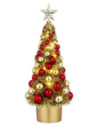 ALBERO NATALE PP ROSSO 30LED A BATTERIE 52XD20 CM