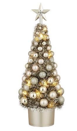 ALBERO NATALE PP CHAMPAGNE 30LED A BATTERIE 52XD20 CM