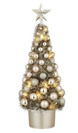 ALBERO NATALE PP CHAMPAGNE 30LED A BATTERIE 52XD20 CM