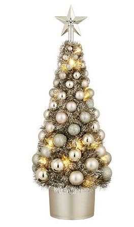 ALBERO NATALE PP CHAMPAGNE 30LED A BATTERIE 52XD20 CM