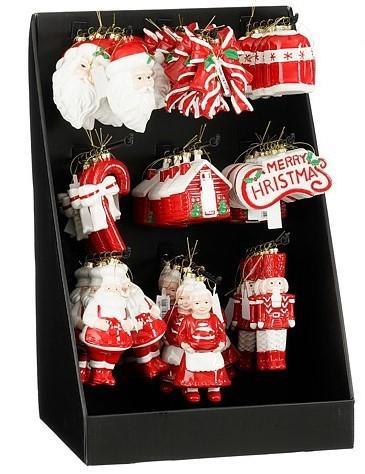 DECORO NATALE ROSSO BIANCO PE 9 MOD. ASS. CM.17