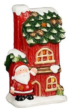 CASA BABBO NATALE CERAMICA LED A BATTERIA CM.12X9,5XH21