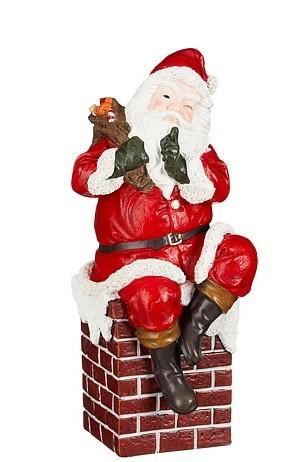 DECORO BABBO NATALE ROSSO RESINA CM.14X13,5X30,5