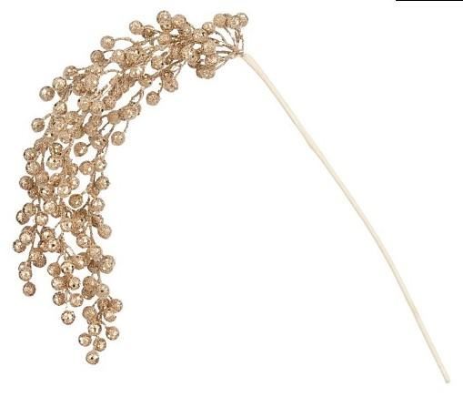 RAMO BACCHE GLITTER ROSA ORO PVC 76CM