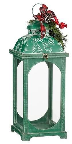LANTERNA LONFORD VERDE LEGNO FSC CM.25X25X65H.